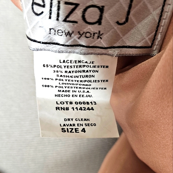 Classy Eliza J New York Black Lace & Nude Champagne Elegant Lady Cocktail Dress - Picture 5 of 15